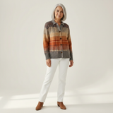 Édith | Gilet en tricot à motif tartan pour l'automne - vue de face
