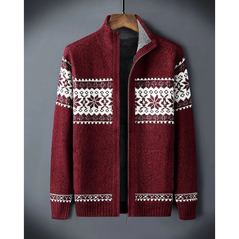 Xandor Nordic Gilet Polaire Homme Zippé – Veste Fleece Tricotée Chaude & Respirante