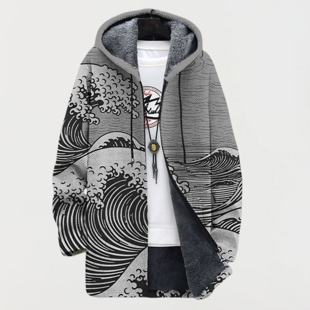 Mathilda - Manteau à motif ondulé - détail de la finition