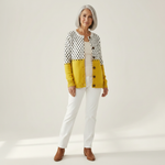 Selvya | Cardigan en maille vintage pour femme - vue de face