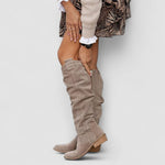 Georgette - Bottes western hauteur genou à tige froncée