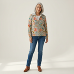 Petra | Gilet avec motif floral de jardin - vue de face