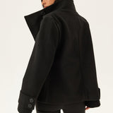 Eliza Veste Courte Femme en Laine Mélangée – Col Haut Structuré & Élégance Moderne