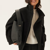 Eliza Veste Courte Femme en Laine Mélangée – Col Haut Structuré & Élégance Moderne