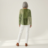 Nora - Pull patchwork dans les tons verts - autre vue