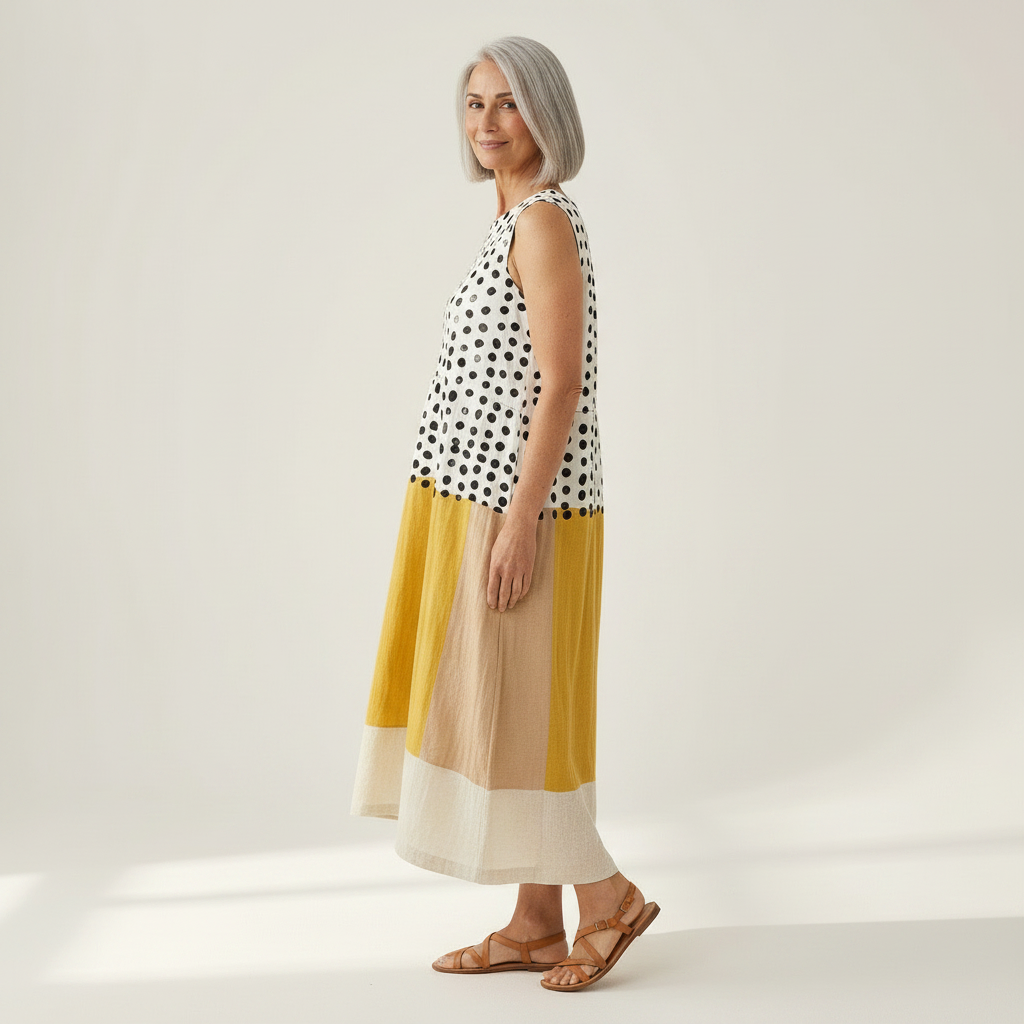 Leah - robe fluide et confortable pour femme, portée en tenue d’été