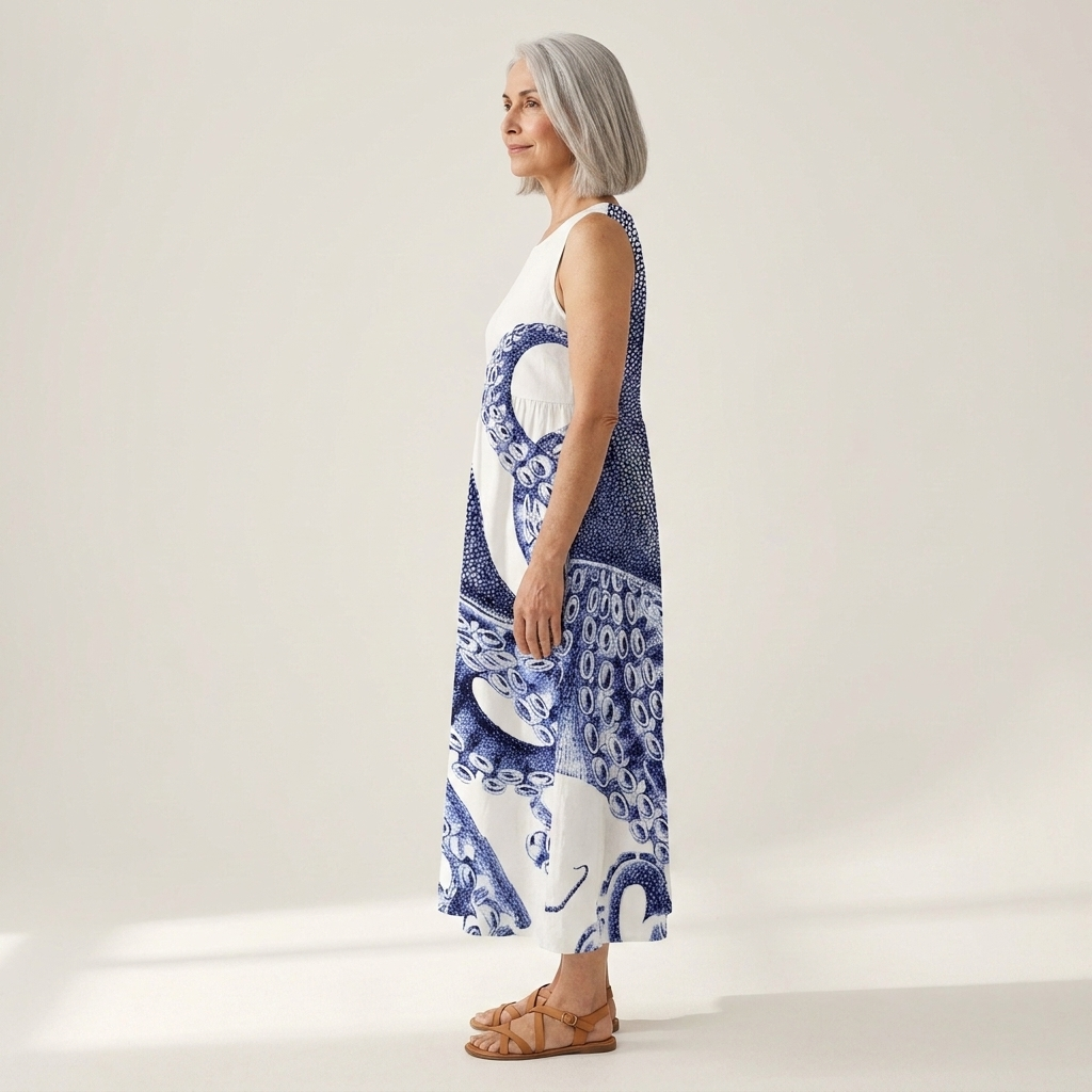 Lucienne - robe fluide et confortable pour femme, portée en tenue d’été