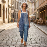 Delphine - salopette imprimée à coupe ample et bretelles réglables