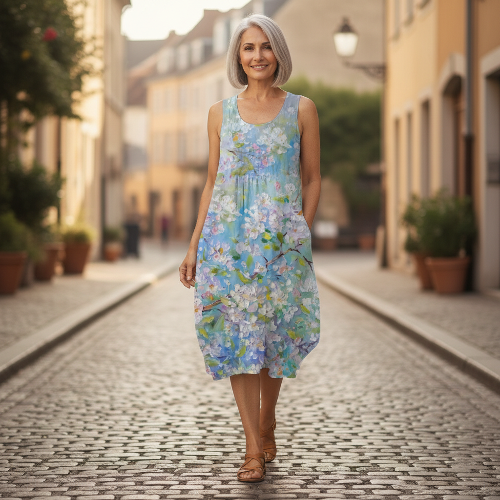 Marceline - robe fluide et confortable pour femme, tenue confortable au quotidien