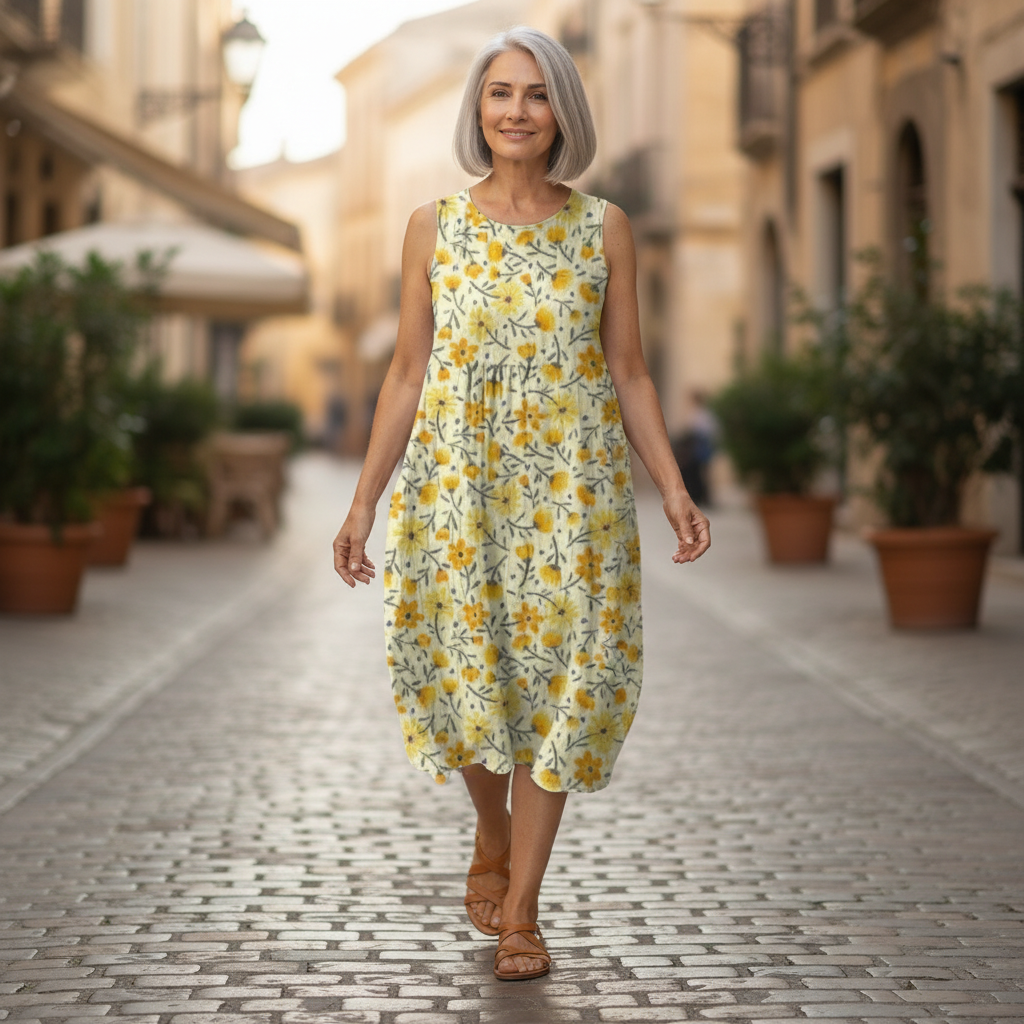 Mathilde - robe fluide et confortable pour femme, tenue confortable au quotidien