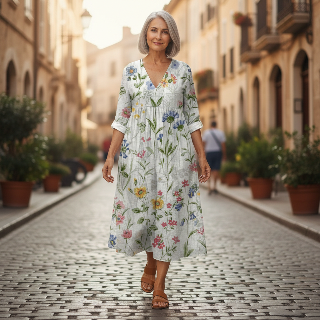 Maud - robe d’été imprimée pour femme, tenue confortable au quotidien