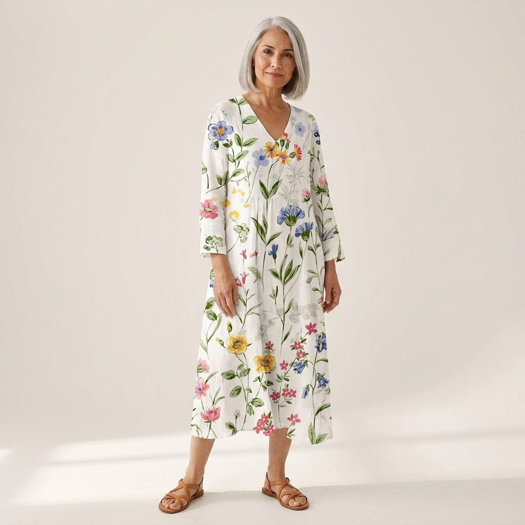 Maud - robe d’été imprimée pour femme, coupe ample et décontractée
