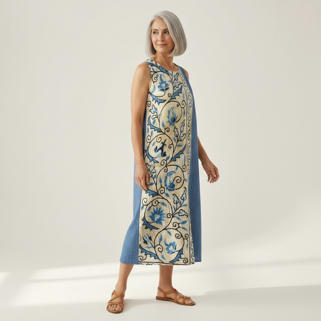 Micheline - robe fluide et confortable pour femme, portée en tenue d’été
