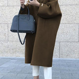 Zareen Manteau Long Femme – Coupe Croisée Élégante Sans Boutons & Style Intemporel