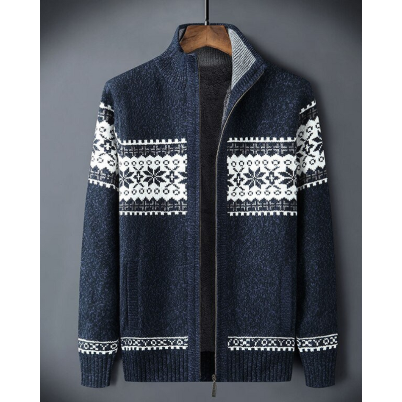 Xandor Nordic Gilet Polaire Homme Zippé – Veste Fleece Tricotée Chaude & Respirante