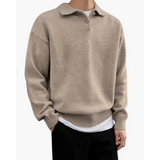 Lorenzo Polo Homme en Laine – Polo Boutonné Élégant, Chaud & Respirant pour Look Moderne