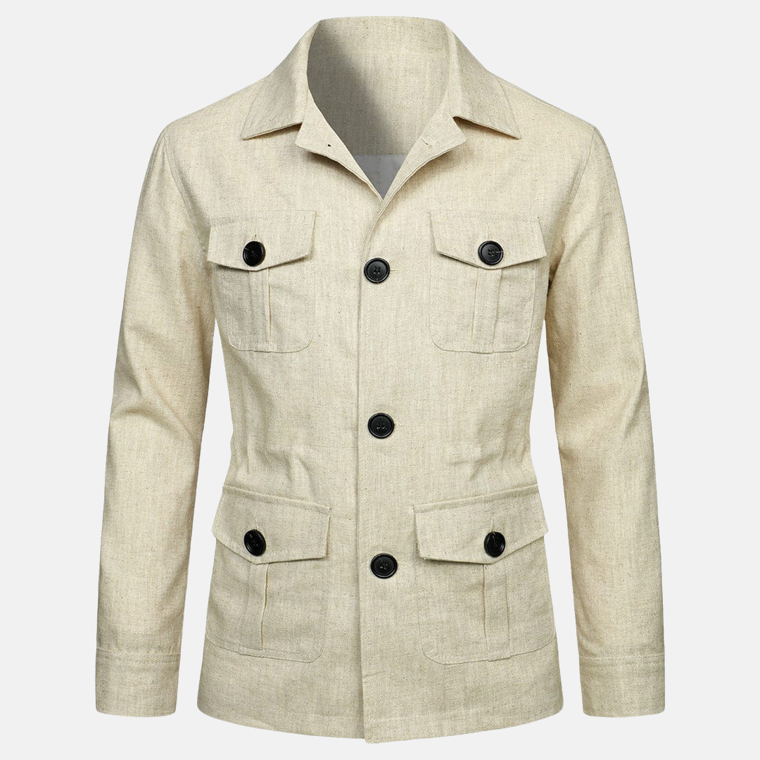 Vince Veste Homme Élégante – Style Classique avec Multiples Poches & Fermeture à Boutons