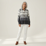 Agnès | Gilet en tricot à carreaux gris avec boutons - vue de face