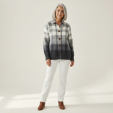 Agnès | Gilet en tricot à carreaux gris avec boutons - vue de face