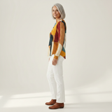 Léa - Pull en maille gaufrée à motifs géométriques - vue de profil