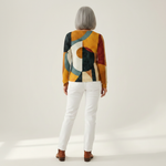 Léa - Pull en maille gaufrée à motifs géométriques - vue de dos