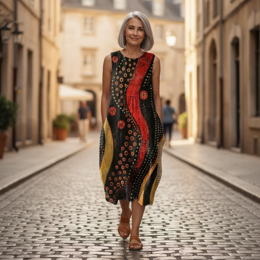Mireille - robe fluide et confortable pour femme, tenue confortable au quotidien