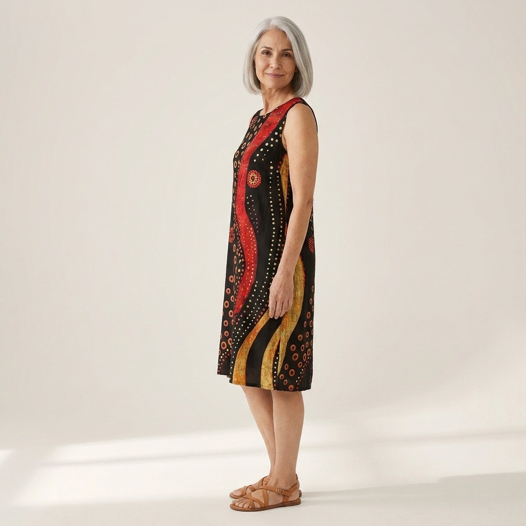 Mireille - robe fluide et confortable pour femme, portée en tenue d’été