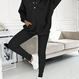Leslie Ensemble Loungewear Femme – Set Hoodie & Legging Confort en Coton Mélangé