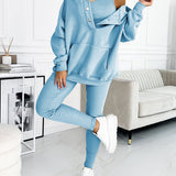 Leslie Ensemble Loungewear Femme – Set Hoodie & Legging Confort en Coton Mélangé