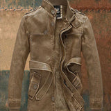 Shon Veste Homme Cuir Vintage – Style Rétro Élégant avec Doublure Chaude & Boutons Classiques