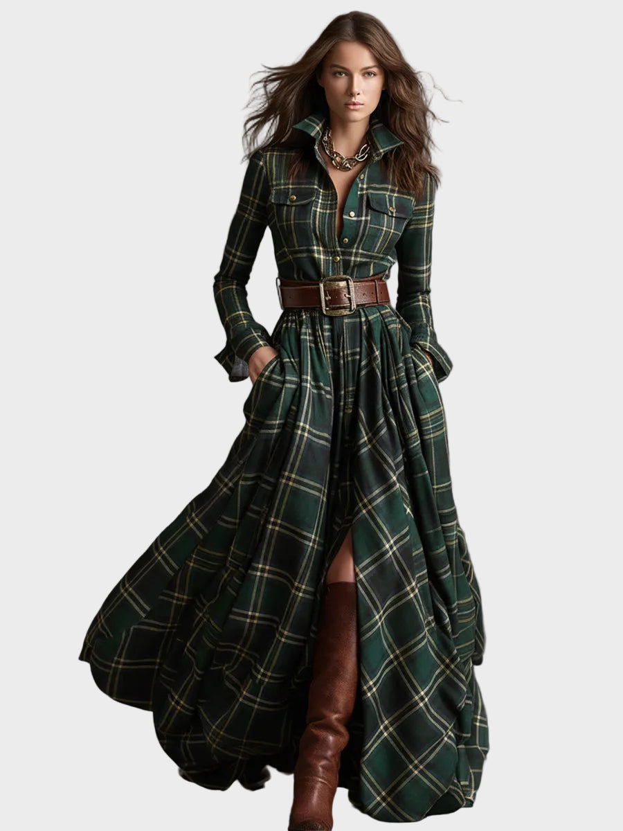 Evelyn : robe chemise élégante et classique, gros plan