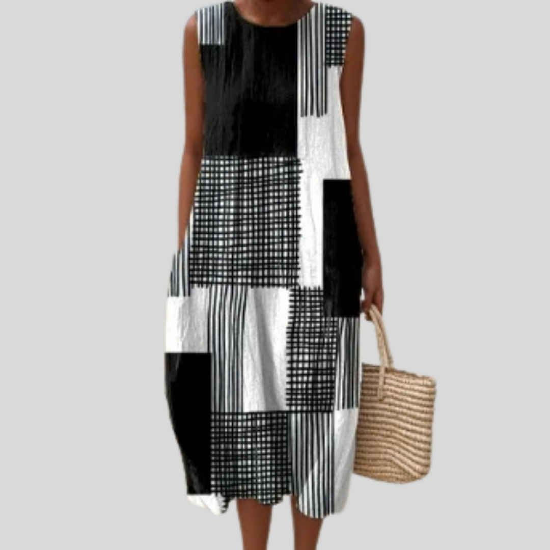 Évelyne - robe fluide et confortable pour femme, longueur midi