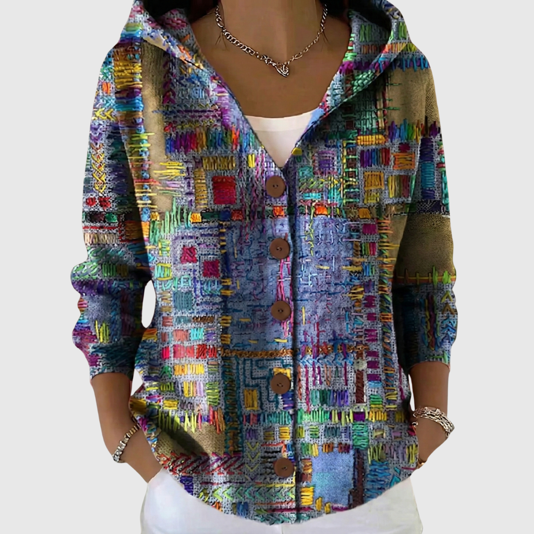 Charlotte - Cardigan en tricot confortable avec capuche - vue d'ensemble