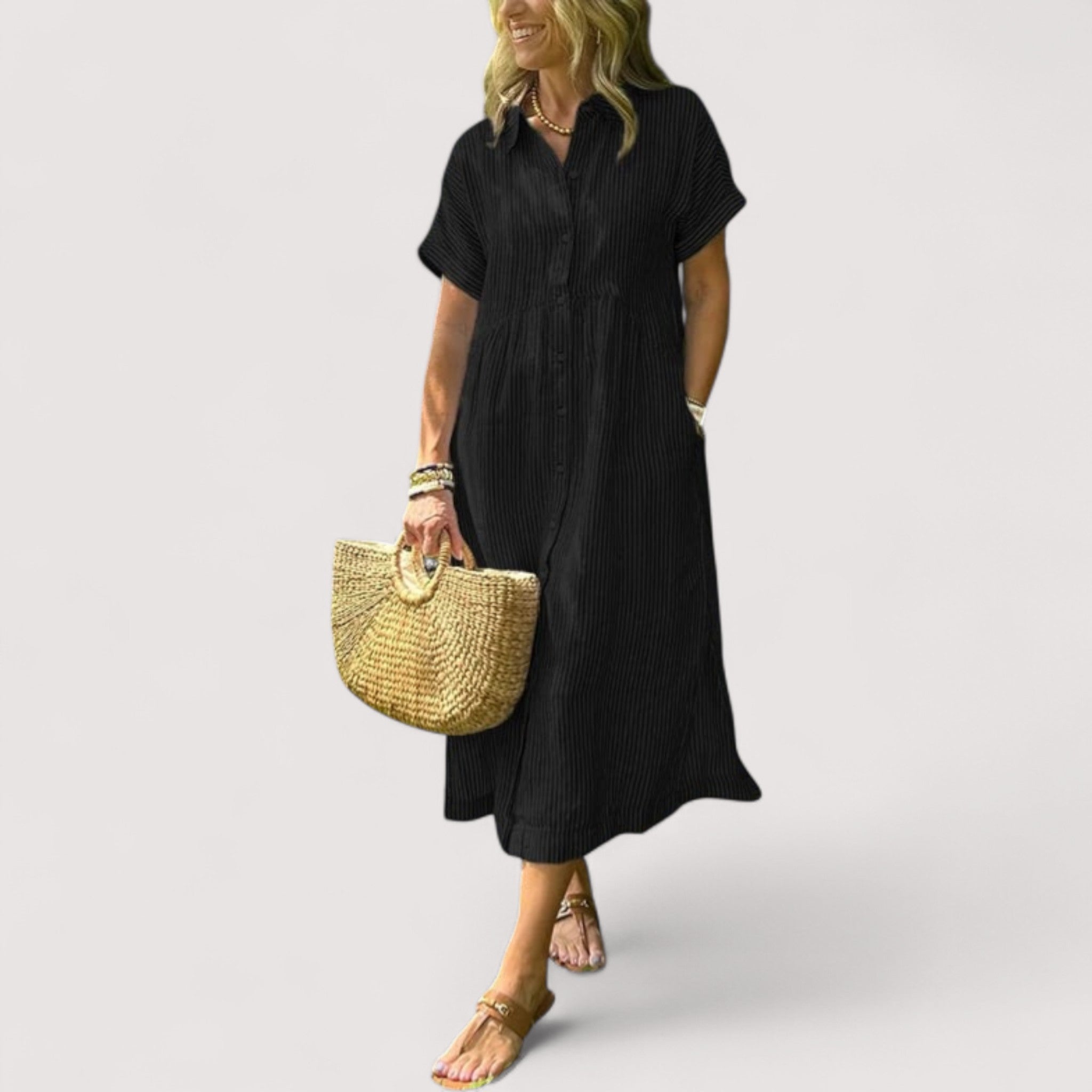 Rea™ | Robe chemise à rayures