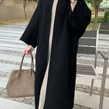 Zareen Manteau Long Femme – Coupe Croisée Élégante Sans Boutons & Style Intemporel