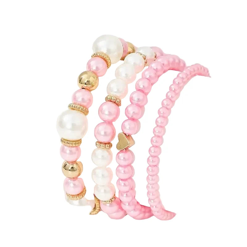 Perola, bracelet de perles roses et dorées - vue d'ensemble