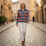 Livia | Gilet en tricot rayé - en extérieur