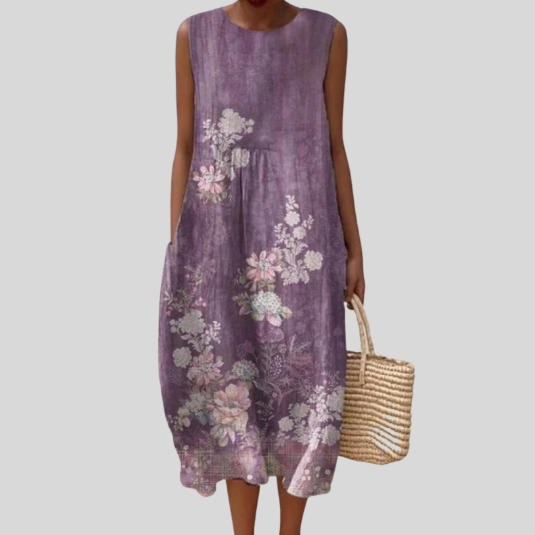 Huguette - robe fluide et confortable pour femme, longueur midi