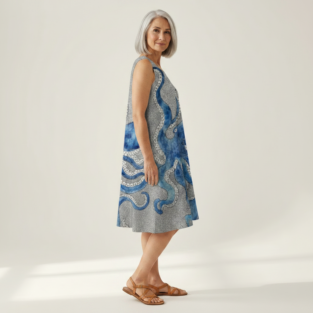 Sabine - robe fluide et confortable pour femme, portée en tenue d’été