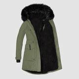 Nori Parka Femme Élégante – Manteau d’Hiver avec Capuche et Col en Fausse Fourrure