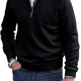 Liam Pull Homme Demi-Zip – Pull Finement Tricoté à Col Montant, Style Élégant et Confortable