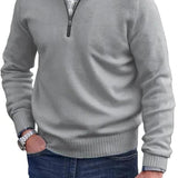 Liam Pull Homme Demi-Zip – Pull Finement Tricoté à Col Montant, Style Élégant et Confortable