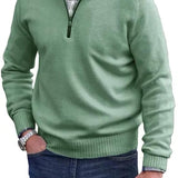 Liam Pull Homme Demi-Zip – Pull Finement Tricoté à Col Montant, Style Élégant et Confortable