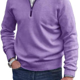 Liam Pull Homme Demi-Zip – Pull Finement Tricoté à Col Montant, Style Élégant et Confortable