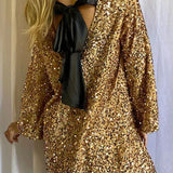 Gloria Robe de Soirée Femme – Robe Pailletée Élégante avec Coupe Ajustée & Détail Nœud