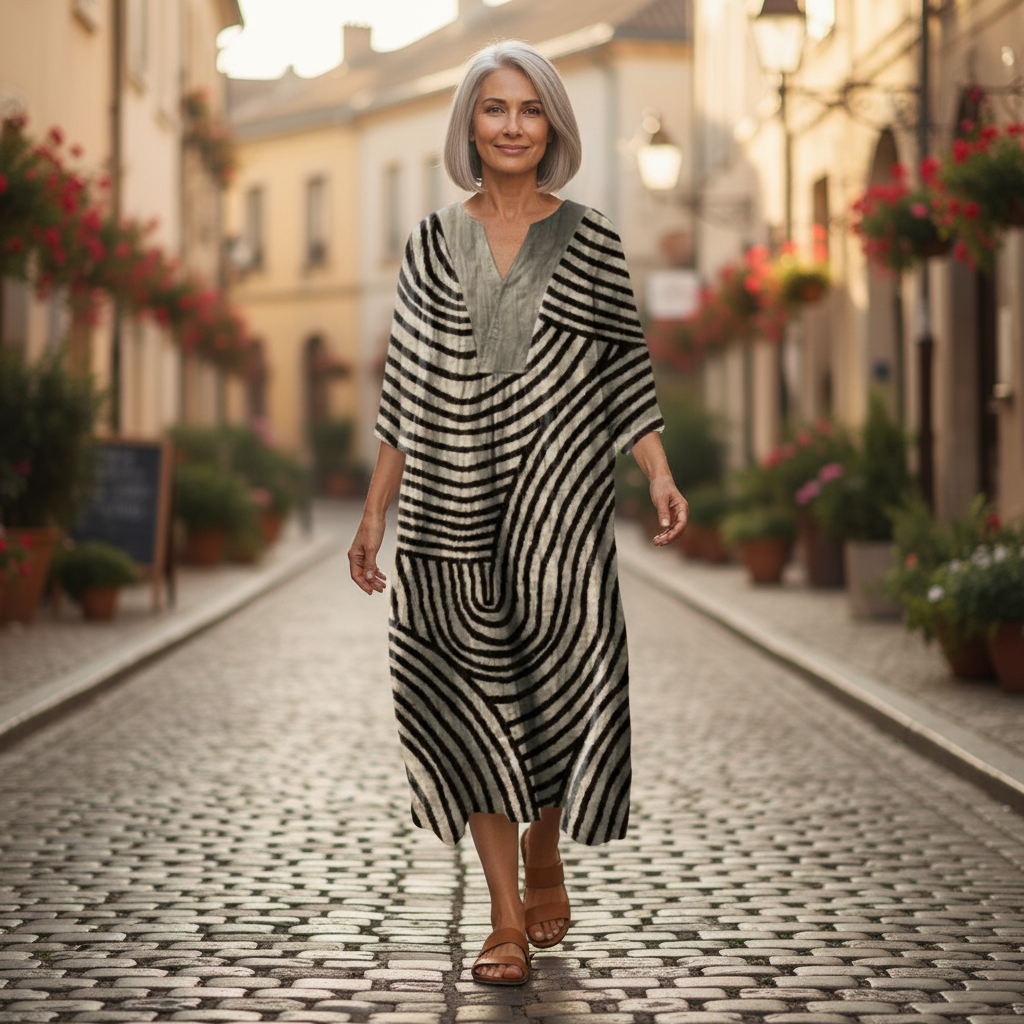Simone - robe d’été imprimée pour femme, tenue confortable au quotidien