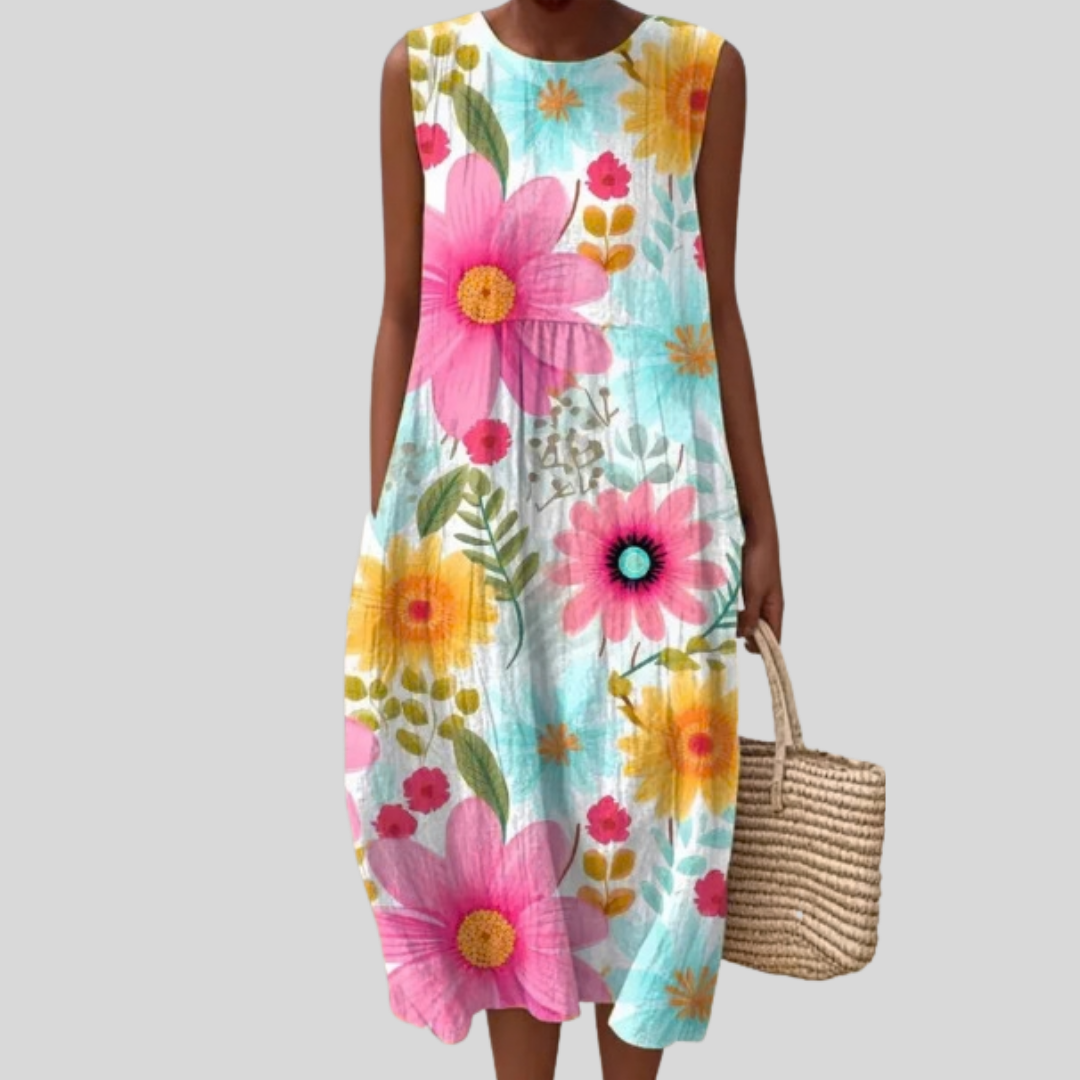 Emmanuelle - robe fluide et confortable pour femme, longueur midi