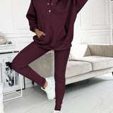 Leslie Ensemble Loungewear Femme – Set Hoodie & Legging Confort en Coton Mélangé