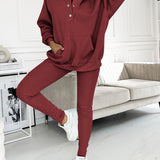Leslie Ensemble Loungewear Femme – Set Hoodie & Legging Confort en Coton Mélangé