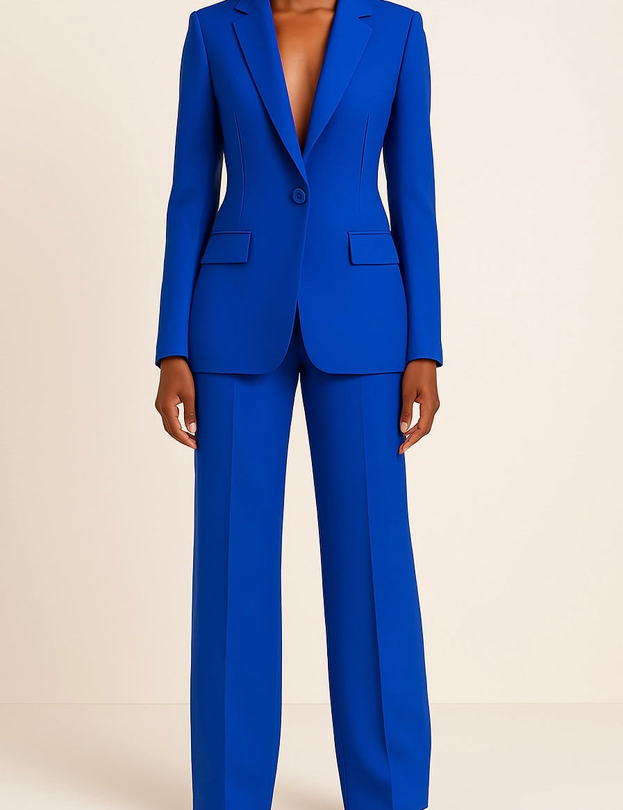 Lyla Ensemble Femme – Tailleur Pantalon Satiné Élégant à Coupe Ample & Style Moderne